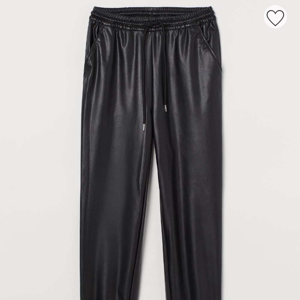 H&M Faux Leather Joggers, size 4